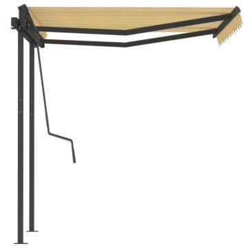 Manual Retractable Awning 3.5x2.5m - Yellow & White