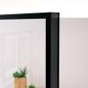 Modern Black Interior Door with Tempered Glass - 83x201.5 cm