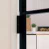 Modern Black Interior Door with Tempered Glass - 83x201.5 cm