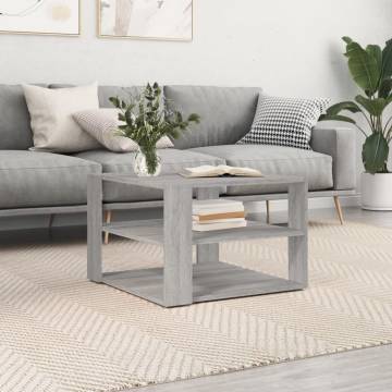 Elegant Grey Sonoma Coffee Table - 59.5x59.5x40 cm