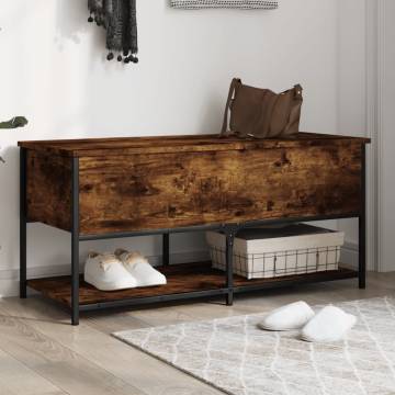 Storage Bench Smoked Oak - Stylish & Functional (100x42.5x47 cm)