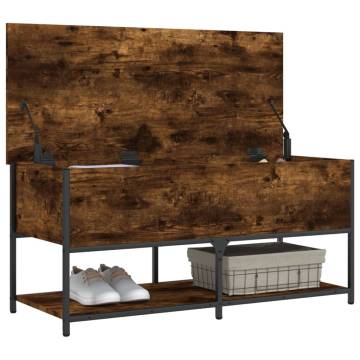 Storage Bench Smoked Oak - Stylish & Functional (100x42.5x47 cm)