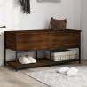 Storage Bench Brown Oak 100x42.5x47 cm Engineered Wood Colour brown oak Size 100 x 42.5 x 47 cm 