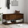 Brown Oak Storage Bench 100x42.5 cm - Stylish & Functional