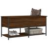 Brown Oak Storage Bench 100x42.5 cm - Stylish & Functional