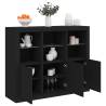 Sideboards with LED Lights 3 pcs Black Engineered Wood Colour black Quantity in Package 3 