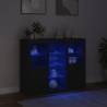 Modern 3 pcs Black Sideboards with LED Lights - Hipomarket