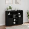 Modern 3 pcs Black Sideboards with LED Lights - Hipomarket