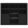 Modern 3 pcs Black Sideboards with LED Lights - Hipomarket