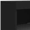 Modern 3 pcs Black Sideboards with LED Lights - Hipomarket