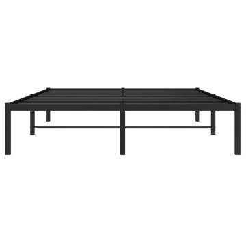 Metal Bed Frame Black 135x190 cm Double - Robust Design