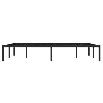 Metal Bed Frame Black 135x190 cm Double - Robust Design