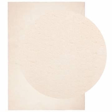 HUARTE Soft Beige Rug 140x200 cm - Washable & Non-Slip