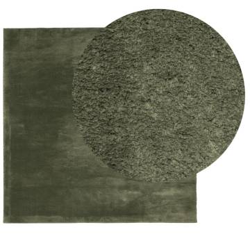 HUARTE Forest Green Rug 160x160 cm - Soft & Washable