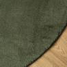 HUARTE Short Pile Soft Washable Rug Ø 100 cm - Forest Green