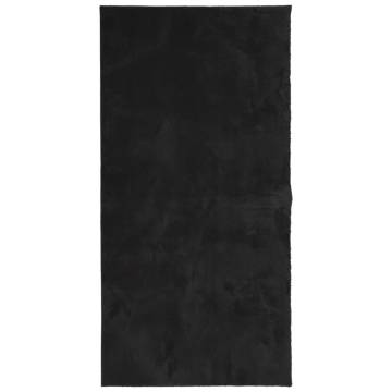 HUARTE Short Pile Soft Black Rug 100x200 cm - Hipomarket