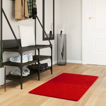 HUARTE Soft Short Pile Red Rug 60x110 cm - Washable & Non-slip