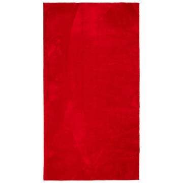 HUARTE Soft Short Pile Red Rug 60x110 cm - Washable & Non-slip