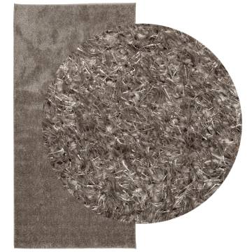 Rug ISTAN High Pile Shiny Look Grey 100x200 cm - Hipomarket