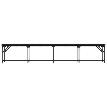 Stylish Black Dining Bench - Steel & Faux Leather | HipoMarket