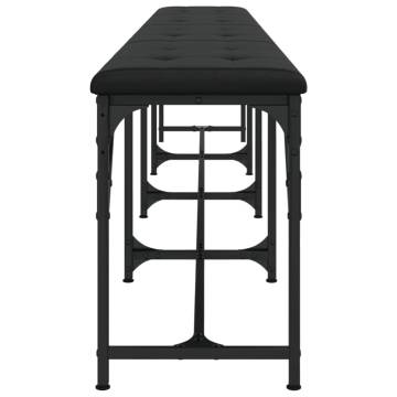 Stylish Black Dining Bench - Steel & Faux Leather | HipoMarket