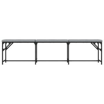 Light Grey Dining Bench - Sturdy Steel & Fabric | HipoMarket