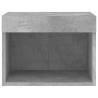 Stylish Wall-Mounted Bedside Cabinet with LED Lights - Concrete Grey