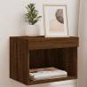 Bedside Cabinet with LED Lights Wall-mounted Brown Oak Colour brown oak Quantity in Package 1 Width 40 cm 