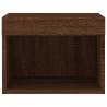 Stylish Brown Oak Bedside Cabinet with LED Lights