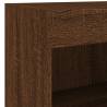 Stylish Brown Oak Bedside Cabinet with LED Lights