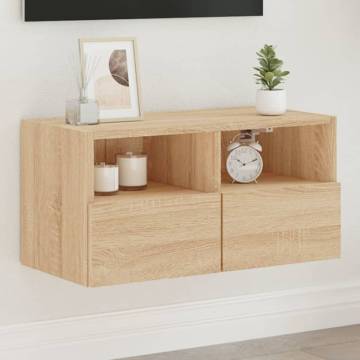 Sonoma Oak TV Wall Cabinet - Stylish Space-Saving Solution