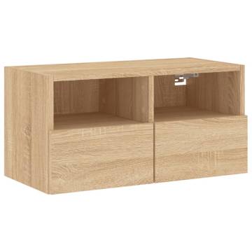 Sonoma Oak TV Wall Cabinet - Stylish Space-Saving Solution