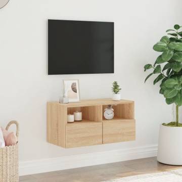 Sonoma Oak TV Wall Cabinet - Stylish Space-Saving Solution