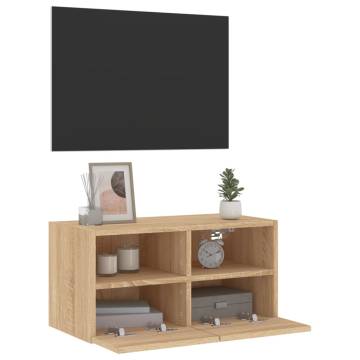 Sonoma Oak TV Wall Cabinet - Stylish Space-Saving Solution