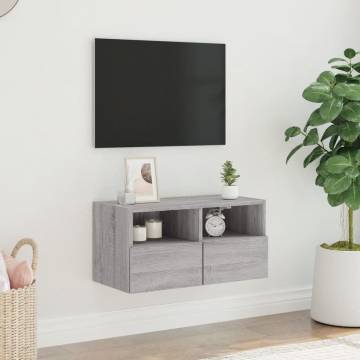 Grey Sonoma TV Wall Cabinet - Space-Saving & Stylish Design