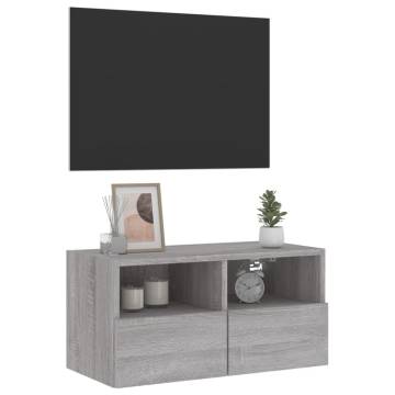 Grey Sonoma TV Wall Cabinet - Space-Saving & Stylish Design