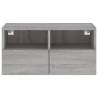 Grey Sonoma TV Wall Cabinet - Space-Saving & Stylish Design