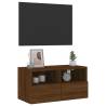 TV Wall Cabinet Brown Oak - Stylish Floating Unit 60x30 cm