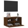 TV Wall Cabinet Brown Oak - Stylish Floating Unit 60x30 cm