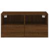 TV Wall Cabinet Brown Oak - Stylish Floating Unit 60x30 cm