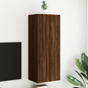 Brown Oak TV Wall Cabinet - Space-Saving & Stylish Design