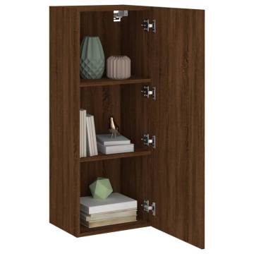 Brown Oak TV Wall Cabinet - Space-Saving & Stylish Design