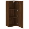 Brown Oak TV Wall Cabinet - Space-Saving & Stylish Design