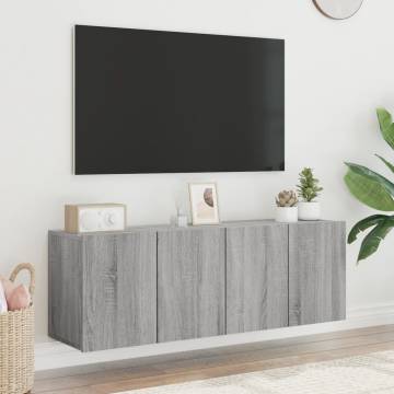 Stylish Grey Sonoma Wall-Mounted TV Cabinets - 2 pcs Set