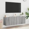 Stylish Grey Sonoma Wall-Mounted TV Cabinets - 2 pcs Set