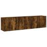 Stylish Wall-Mounted TV Cabinets - Smoked Oak - 2 pcs