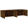 Stylish Wall-Mounted TV Cabinets - Smoked Oak - 2 pcs