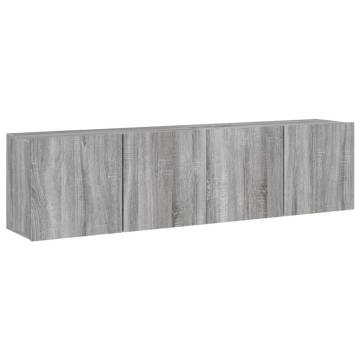 Stylish Wall-Mounted TV Cabinets - Grey Sonoma | HipoMarket