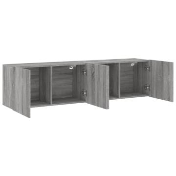 Stylish Wall-Mounted TV Cabinets - Grey Sonoma | HipoMarket