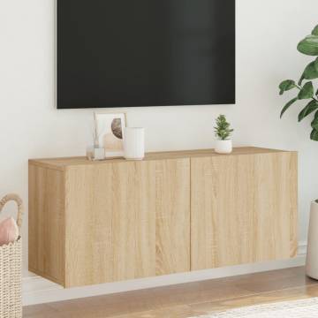 Stylish Wall-Mounted TV Cabinet in Sonoma Oak - 100x30x41 cm